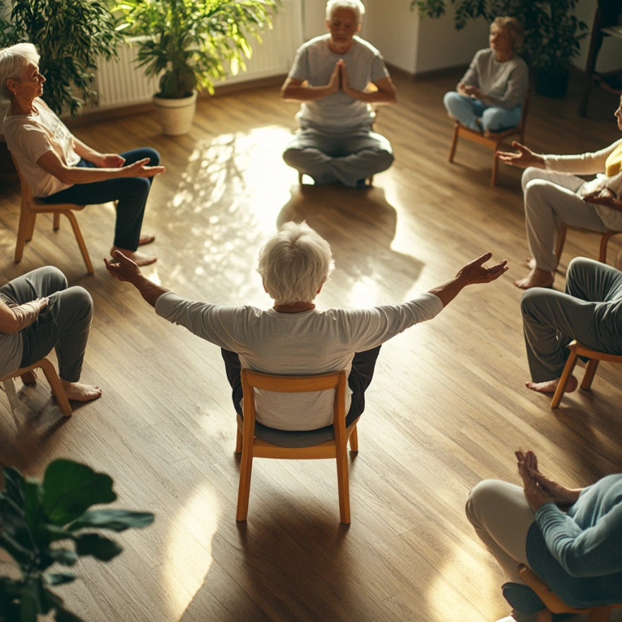 Йога на стільці для людей з обмеженою рухливістю
